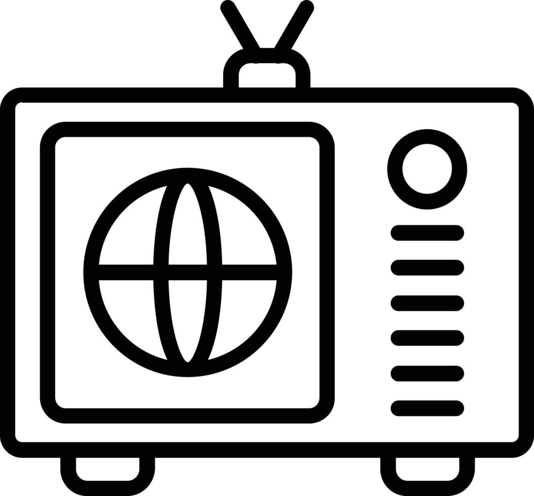 Symbol für die Vektorlinie des Fernsehers vektor