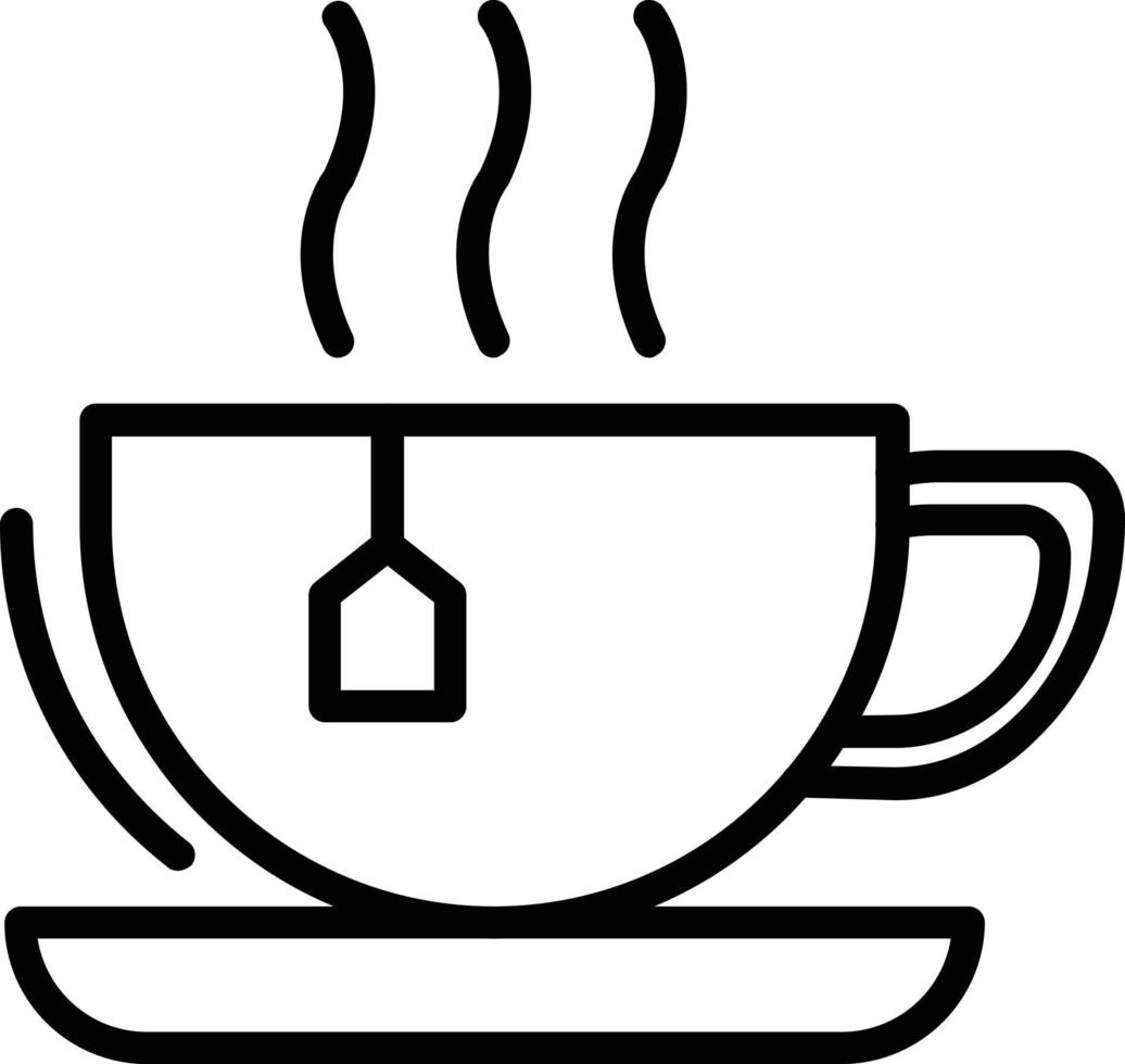 Symbol für die Vektorlinie der Teetasse vektor