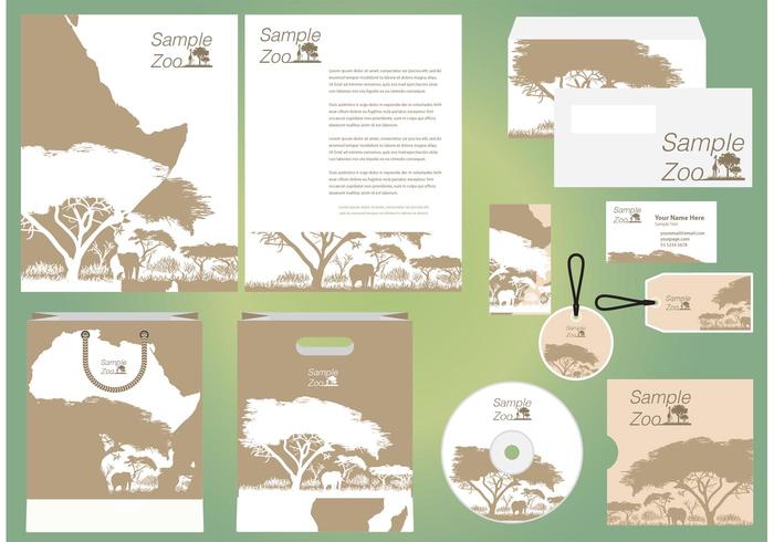 Zoo Acacia Baum Vektor Profil Vorlage