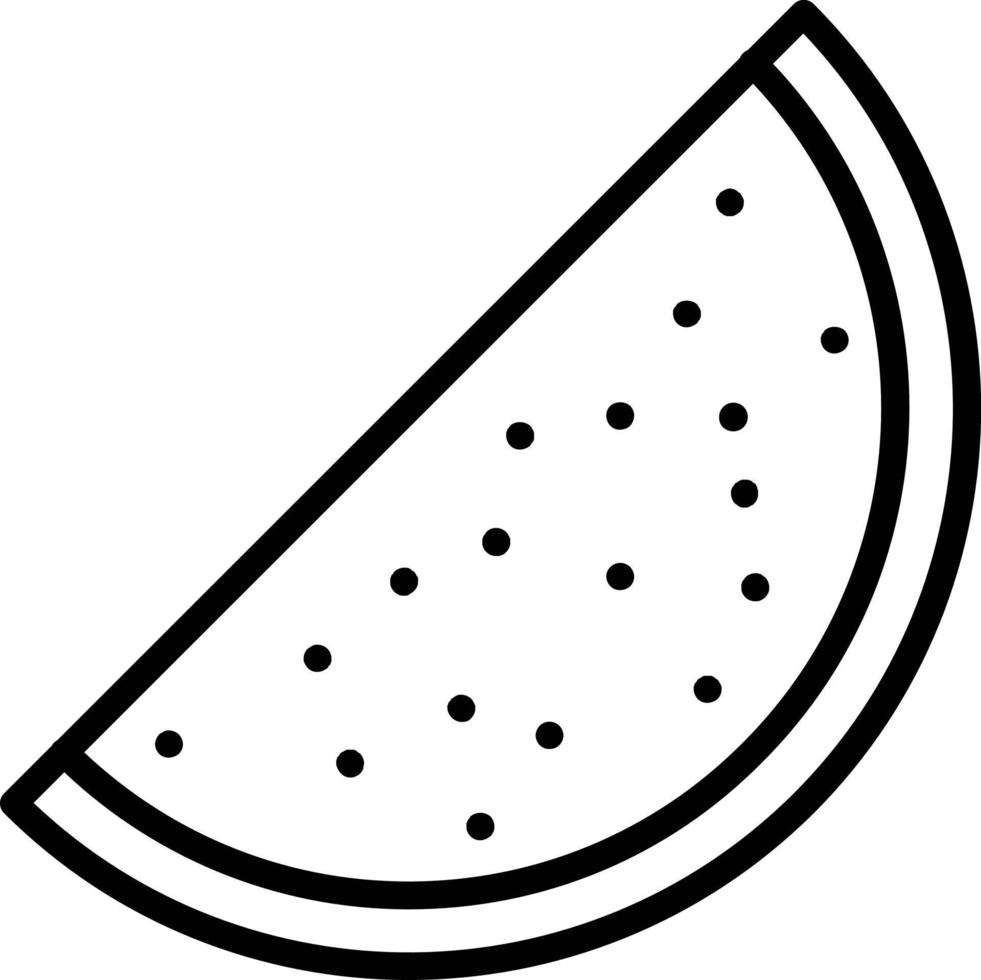 Symbol für Wassermelone-Vektorlinie vektor