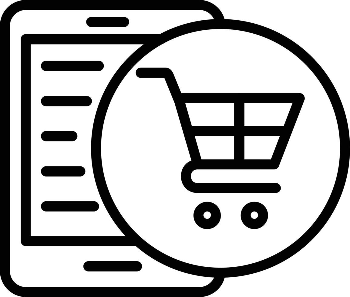 Symbol für die Vektorlinie des Online-Shops vektor