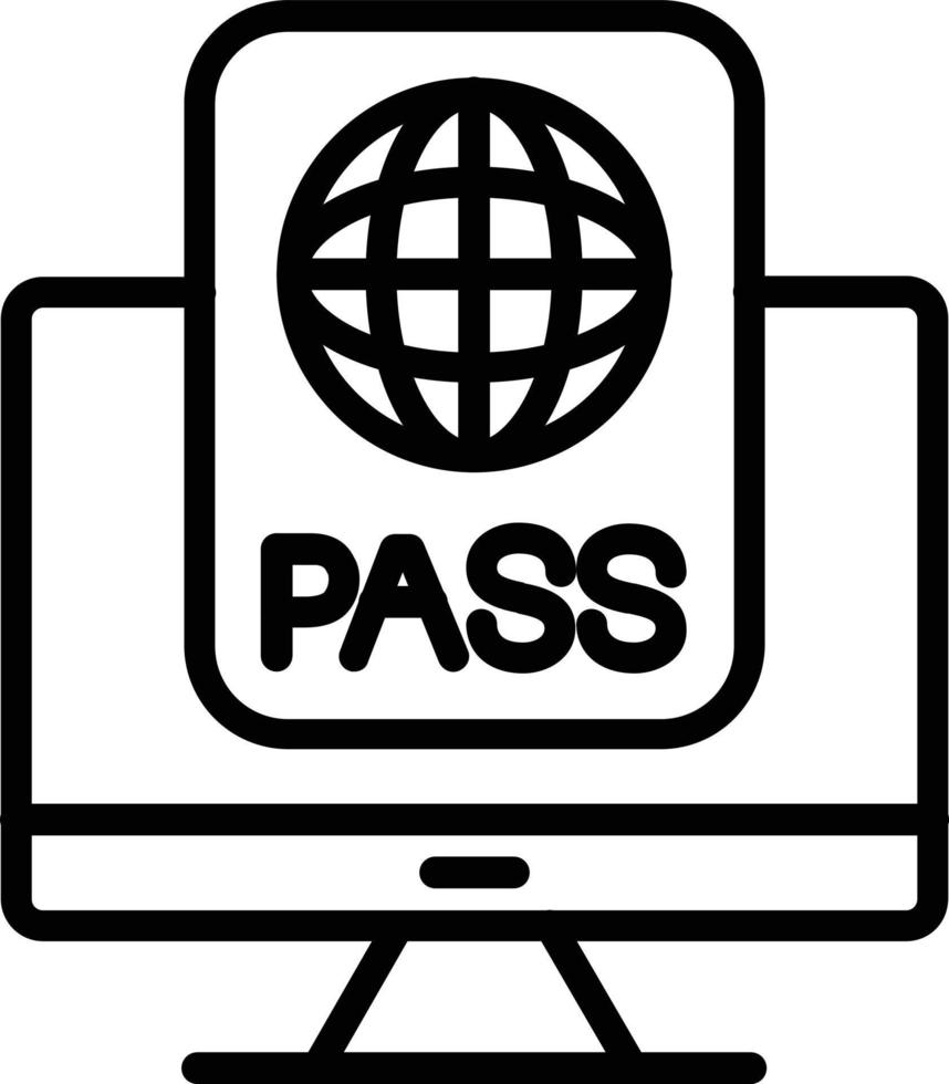 e - pass vektor linje ikon