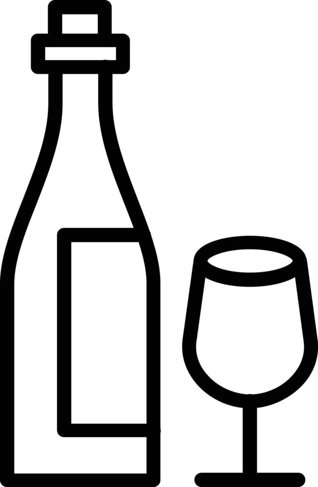 Symbol für die Vektorlinie Weinflasche vektor