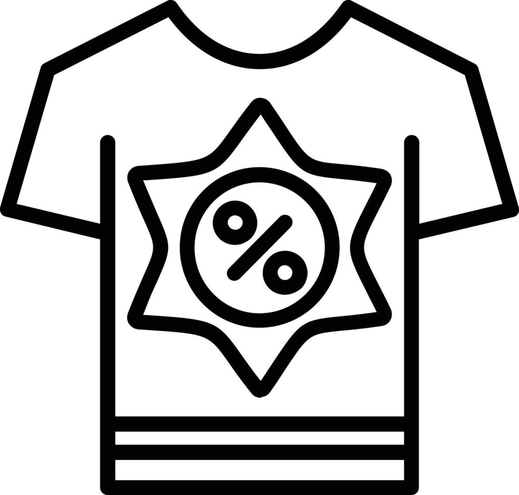 Rabatt Shirt Vektor Liniensymbol