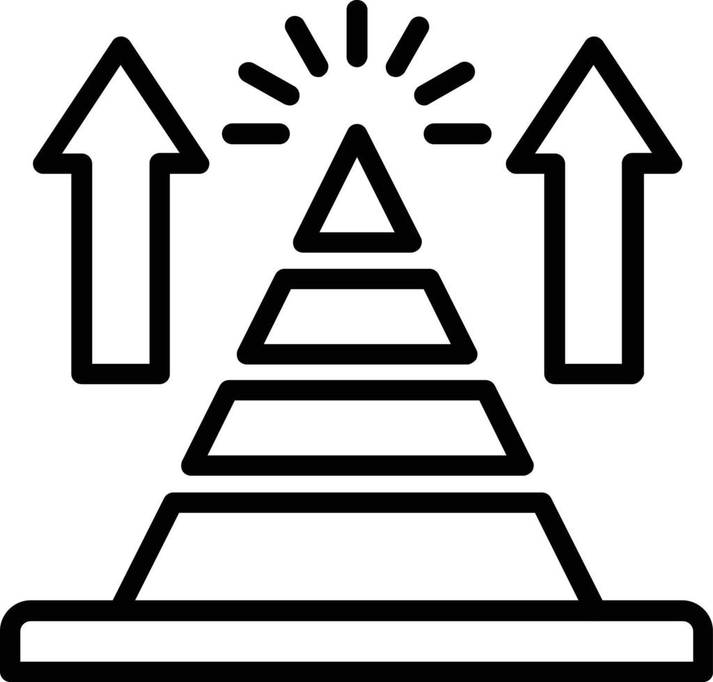 pyramid diagram vektor linje ikon