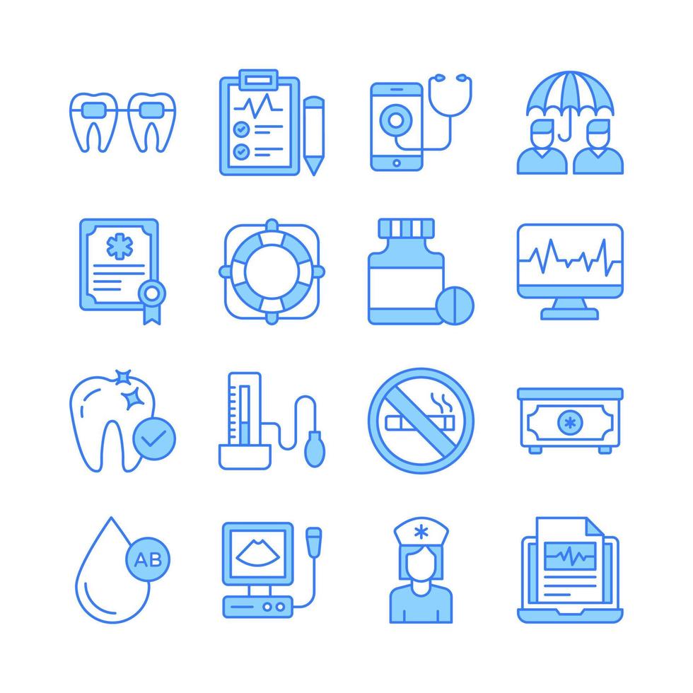 medizinische ikonen, gesundheitsvektor, krankenhaussammlungssatz. vektor
