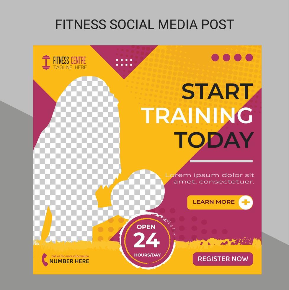 Fitness gym sociala medier post mall vektor