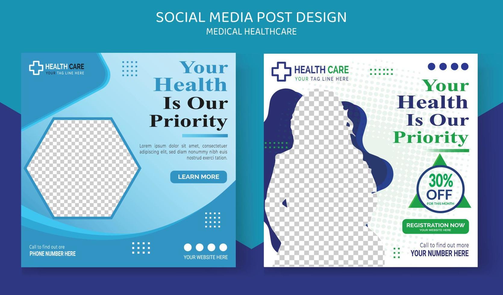 sjukhussjukvårdsläkare inlägg i sociala medier vektor