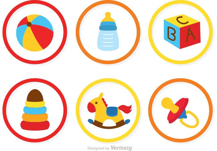 Samling av babyleksaker ikoner vektor