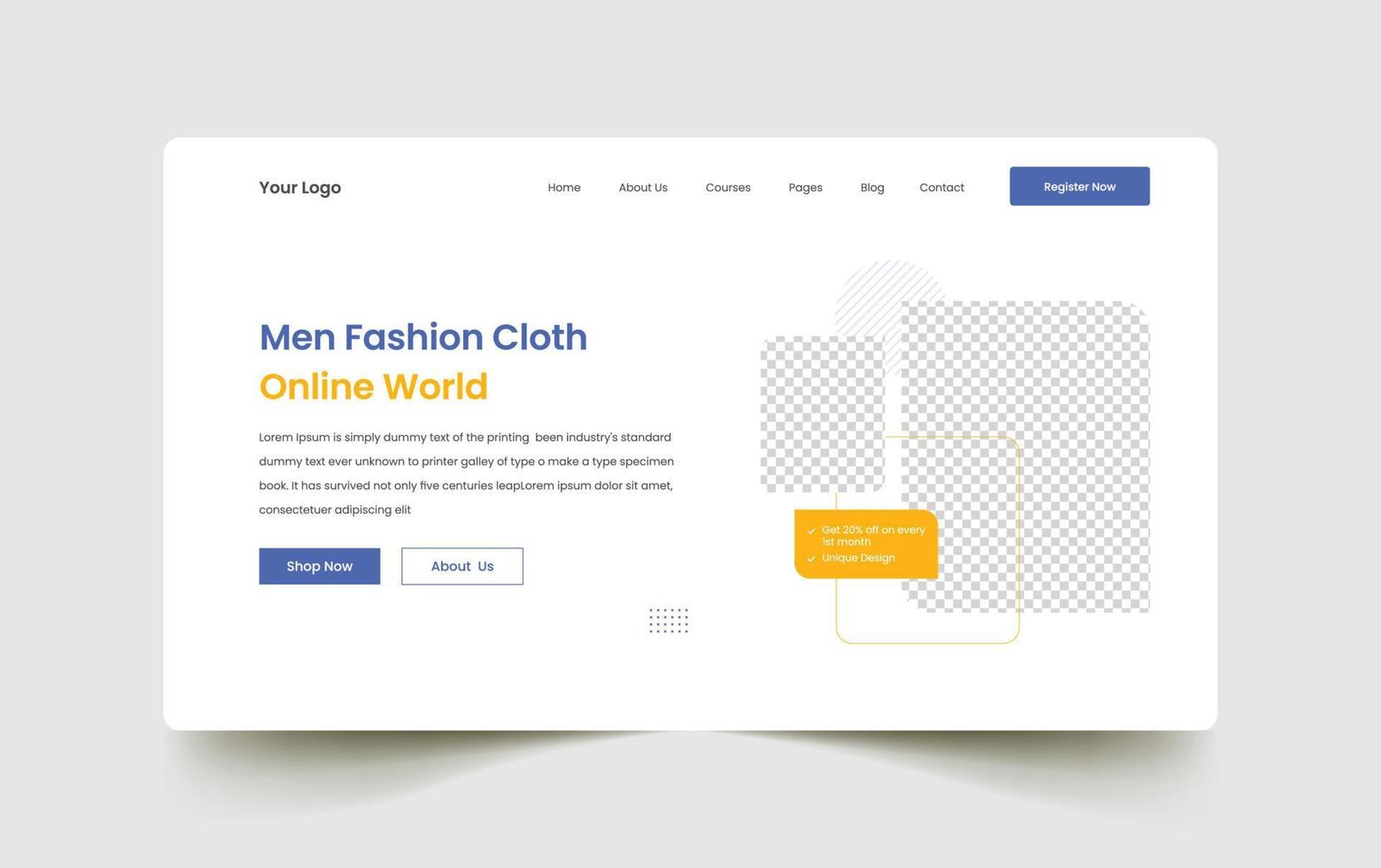 företags digitala byrå webbplats målsida ui malldesign. kreativ och modern design på hemsidan vektor