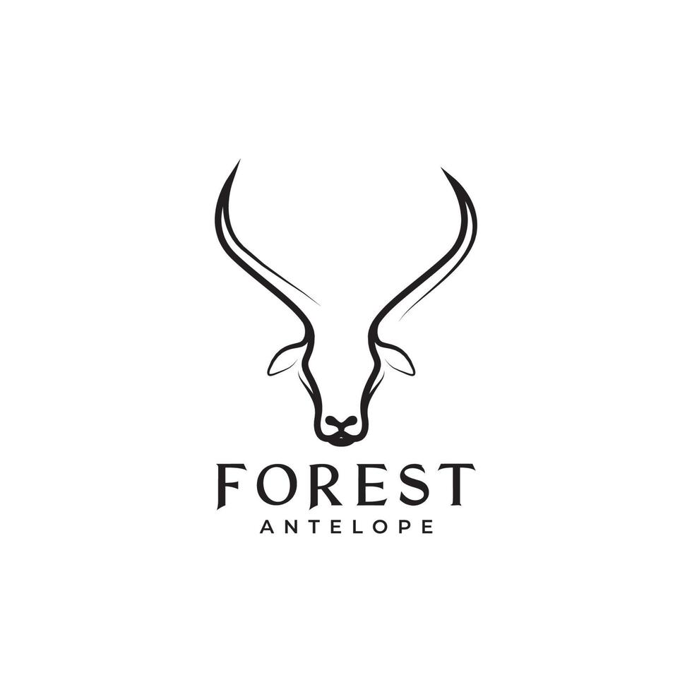 huvud enkel antilop långa horn logotyp design vektor grafisk symbol ikon illustration kreativ idé