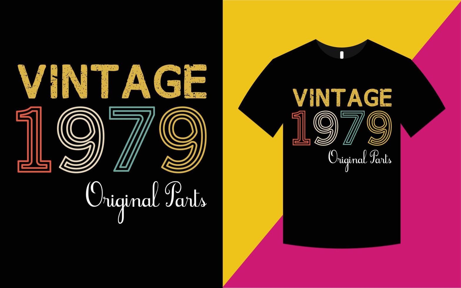 vintage födelsedag 1979 grafik t-shirt mall vektor