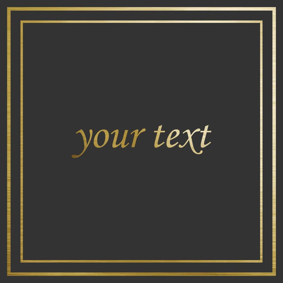 Vektor goldener Rahmen auf einem farbigen Hintergrund für Ihren Text
