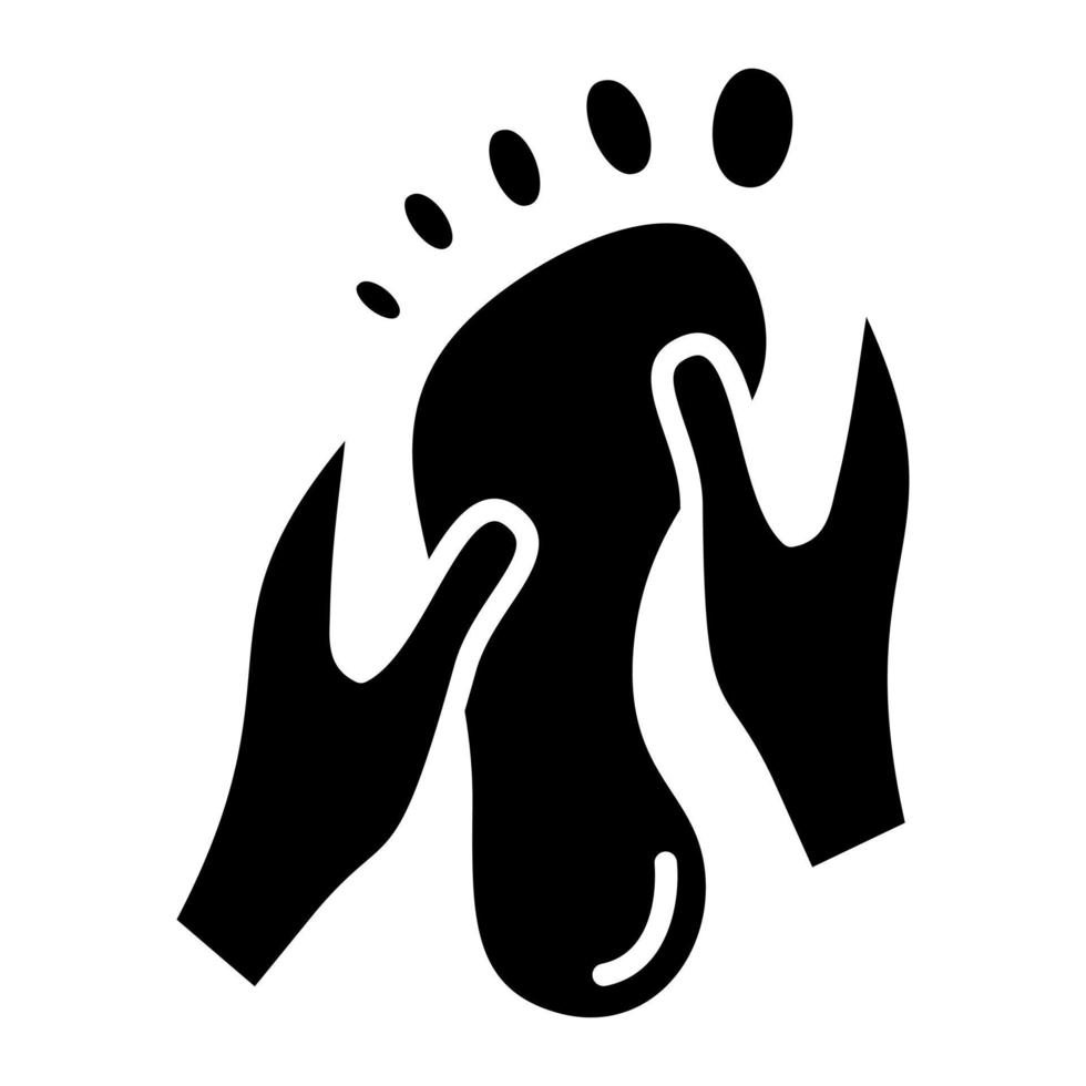 Fußmassage-Glyphe-Symbol vektor