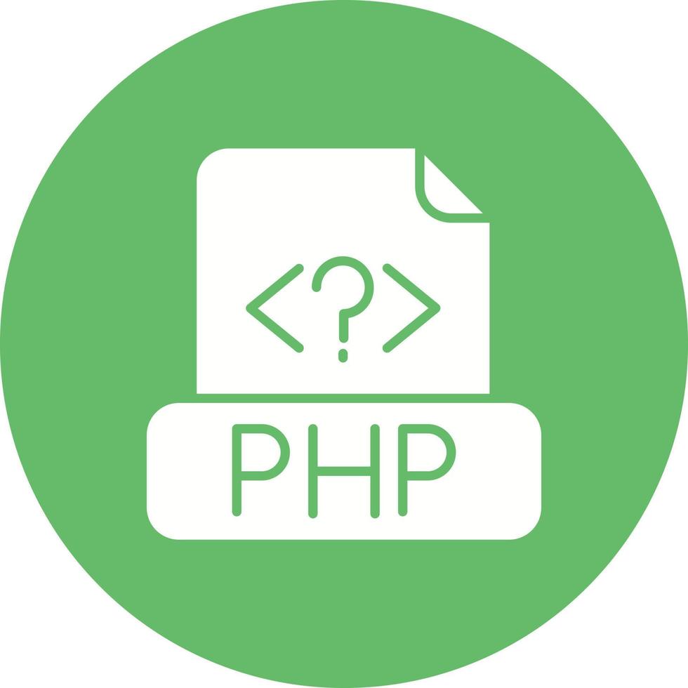 php-fil glyph cirkel bakgrundsikon vektor