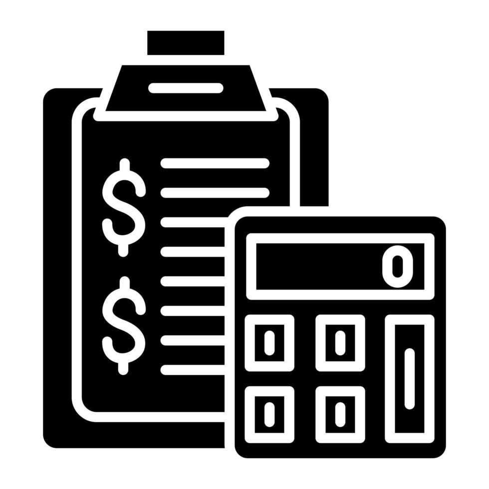 Glyphensymbol für die Budgetplanung vektor