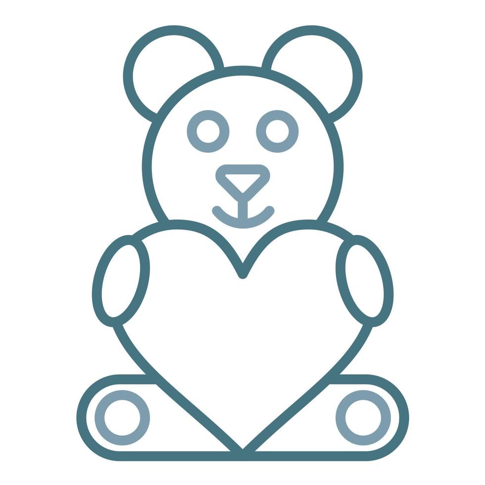 Teddy-Linie zweifarbiges Symbol vektor