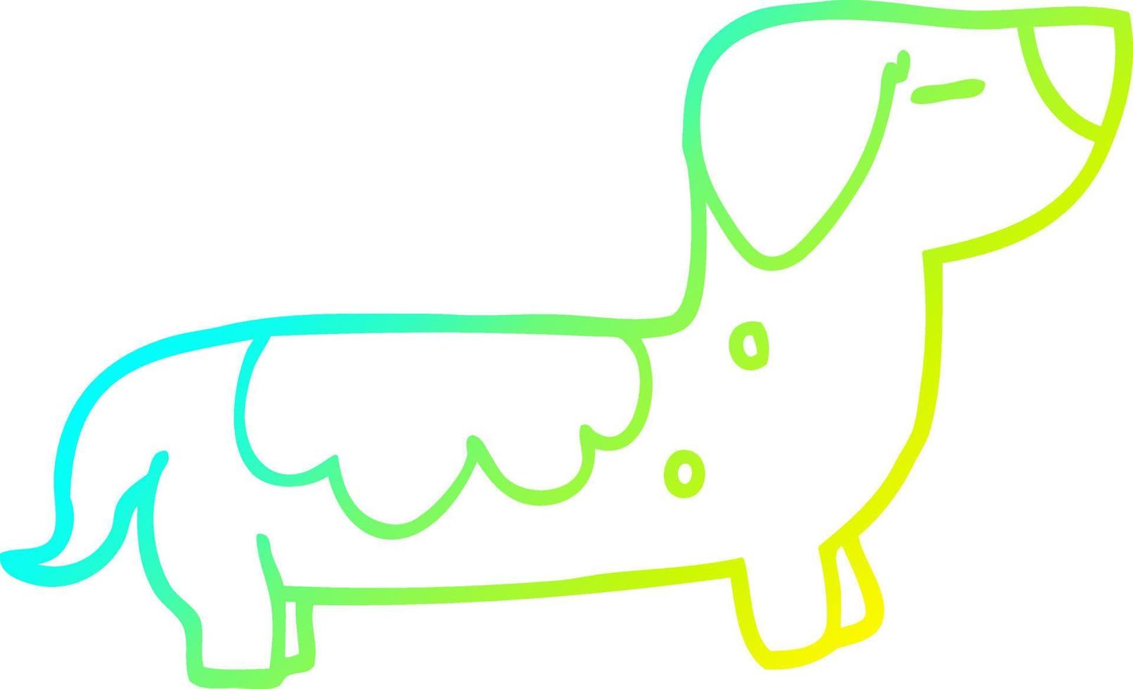 kall gradient linjeteckning tecknad korv hund vektor