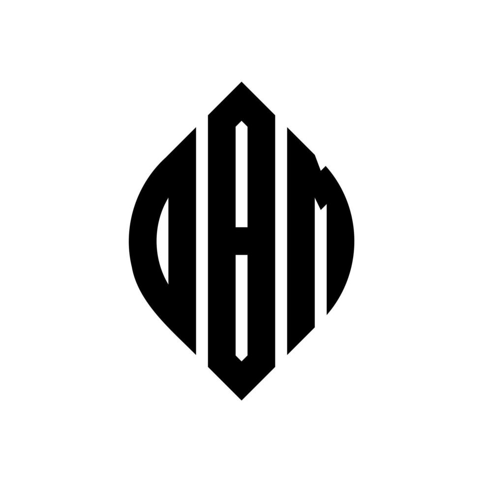 obm-Kreisbuchstaben-Logo-Design mit Kreis- und Ellipsenform. obm ellipsenbuchstaben mit typografischem stil. Die drei Initialen bilden ein Kreislogo. obm Kreisemblem abstrakter Monogramm-Buchstabenmarkierungsvektor. vektor