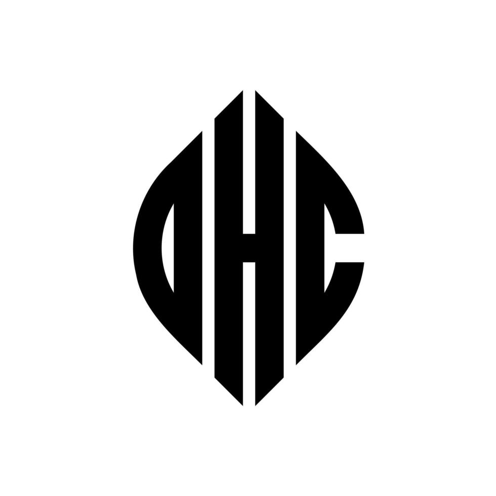 ohc-Kreisbuchstaben-Logo-Design mit Kreis- und Ellipsenform. ohc Ellipsenbuchstaben mit typografischem Stil. Die drei Initialen bilden ein Kreislogo. ohc Kreisemblem abstrakter Monogramm-Buchstabenmarkierungsvektor. vektor