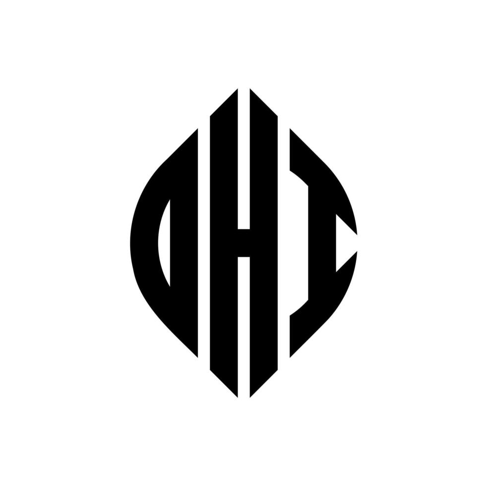 Ohi Circle Letter Logo Design mit Kreis- und Ellipsenform. ohi Ellipsenbuchstaben mit typografischem Stil. Die drei Initialen bilden ein Kreislogo. Ohi-Kreis-Emblem abstrakter Monogramm-Buchstaben-Markierungsvektor. vektor