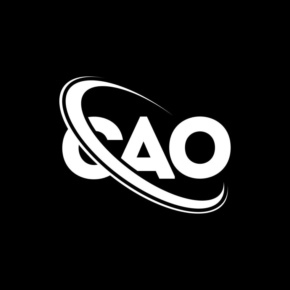 cao logotyp. cao brev. cao brev logotyp design. initialer cao logotyp länkad med cirkel och versaler monogram logotyp. cao typografi för teknik, företag och fastighetsmärke. vektor