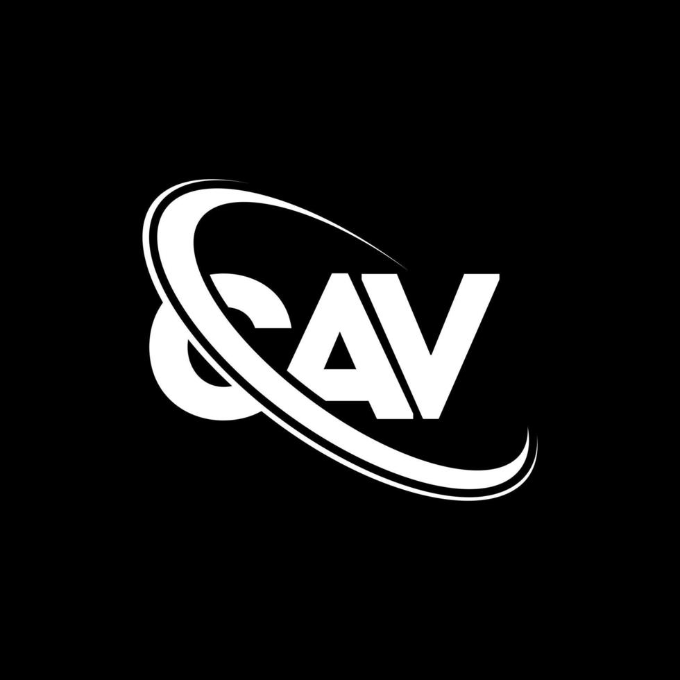 cav logotyp. cav brev. cav brev logotyp design. initialer cav logotyp länkad med cirkel och versaler monogram logotyp. cav typografi för teknik, företag och fastighetsmärke. vektor