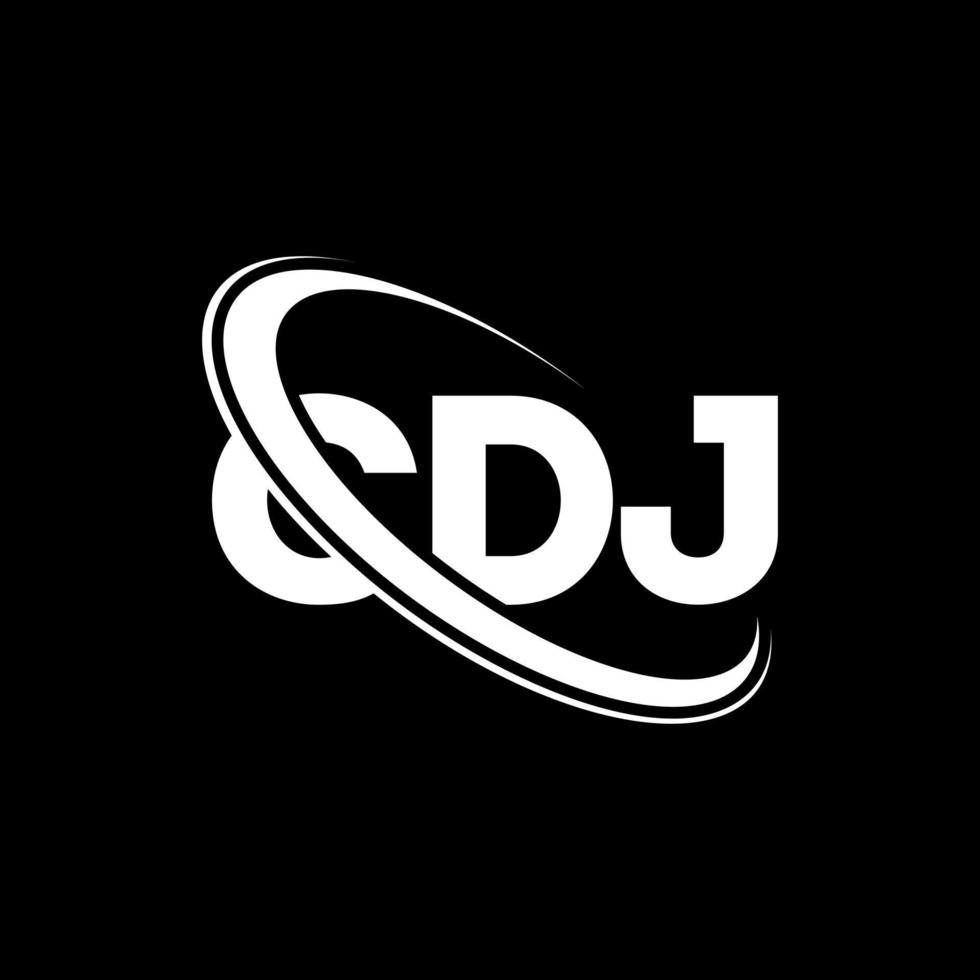 cdj-Logo. CDJ-Brief. cdj-Buchstaben-Logo-Design. cdj-Logo mit Initialen, verbunden mit Kreis und Monogramm-Logo in Großbuchstaben. cdj-typografie für technologie-, geschäfts- und immobilienmarke. vektor