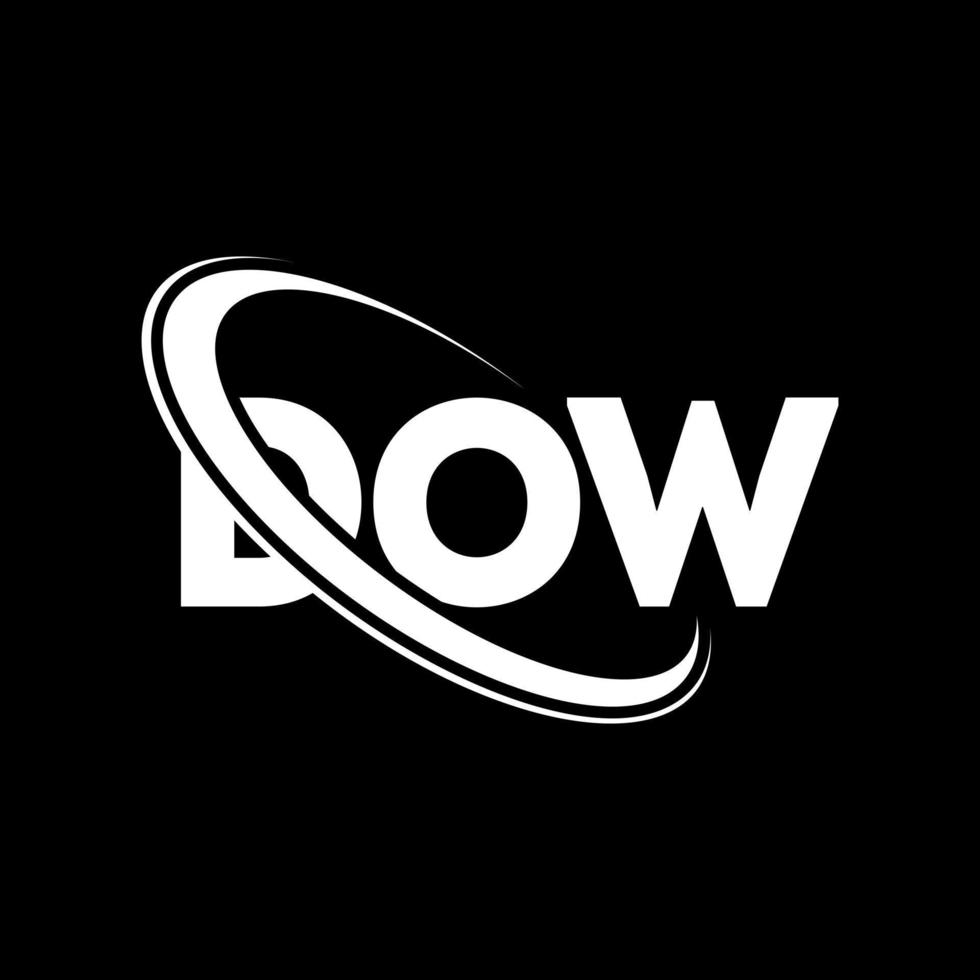 Dow-Logo. dow Brief. Dow-Brief-Logo-Design. Initialen Dow-Logo verbunden mit Kreis und Monogramm-Logo in Großbuchstaben. dow typografie für technologie-, geschäfts- und immobilienmarke. vektor