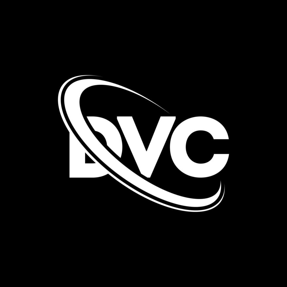 dvc-Logo. dvc-Brief. dvc-Buchstaben-Logo-Design. Initialen dvc-Logo, verbunden mit Kreis und Monogramm-Logo in Großbuchstaben. DVC-Typografie für Technologie-, Geschäfts- und Immobilienmarken. vektor