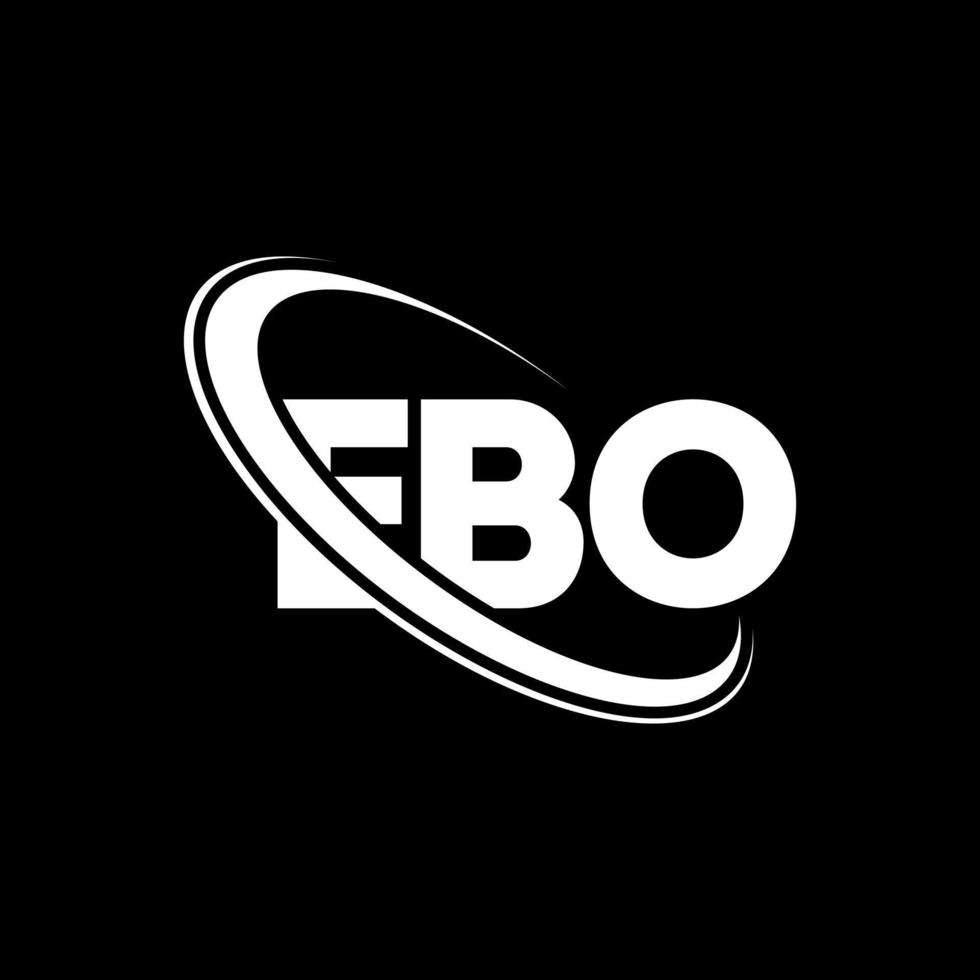 ebo logotyp. ebo-brev. ebo-bokstavslogotypdesign. initialer ebo logotyp länkad med cirkel och versaler monogram logotyp. ebo-typografi för teknik-, affärs- och fastighetsmärke. vektor