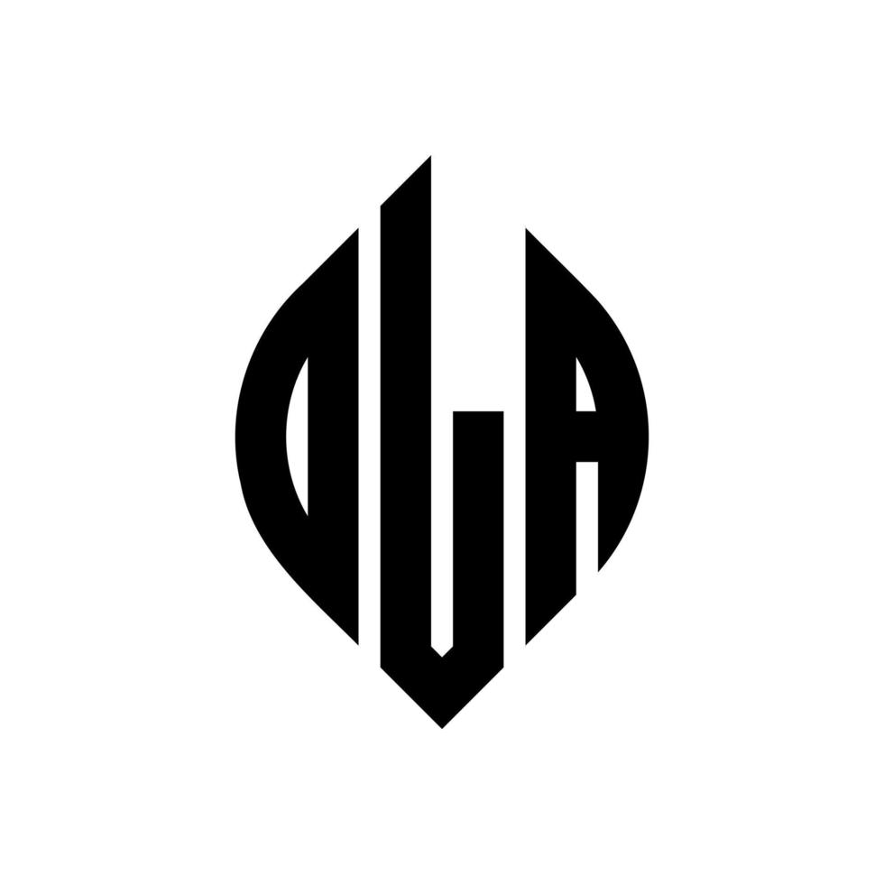 ola-Kreisbuchstaben-Logo-Design mit Kreis- und Ellipsenform. ola Ellipsenbuchstaben mit typografischem Stil. Die drei Initialen bilden ein Kreislogo. Ola-Kreis-Emblem abstrakter Monogramm-Buchstaben-Markenvektor. vektor