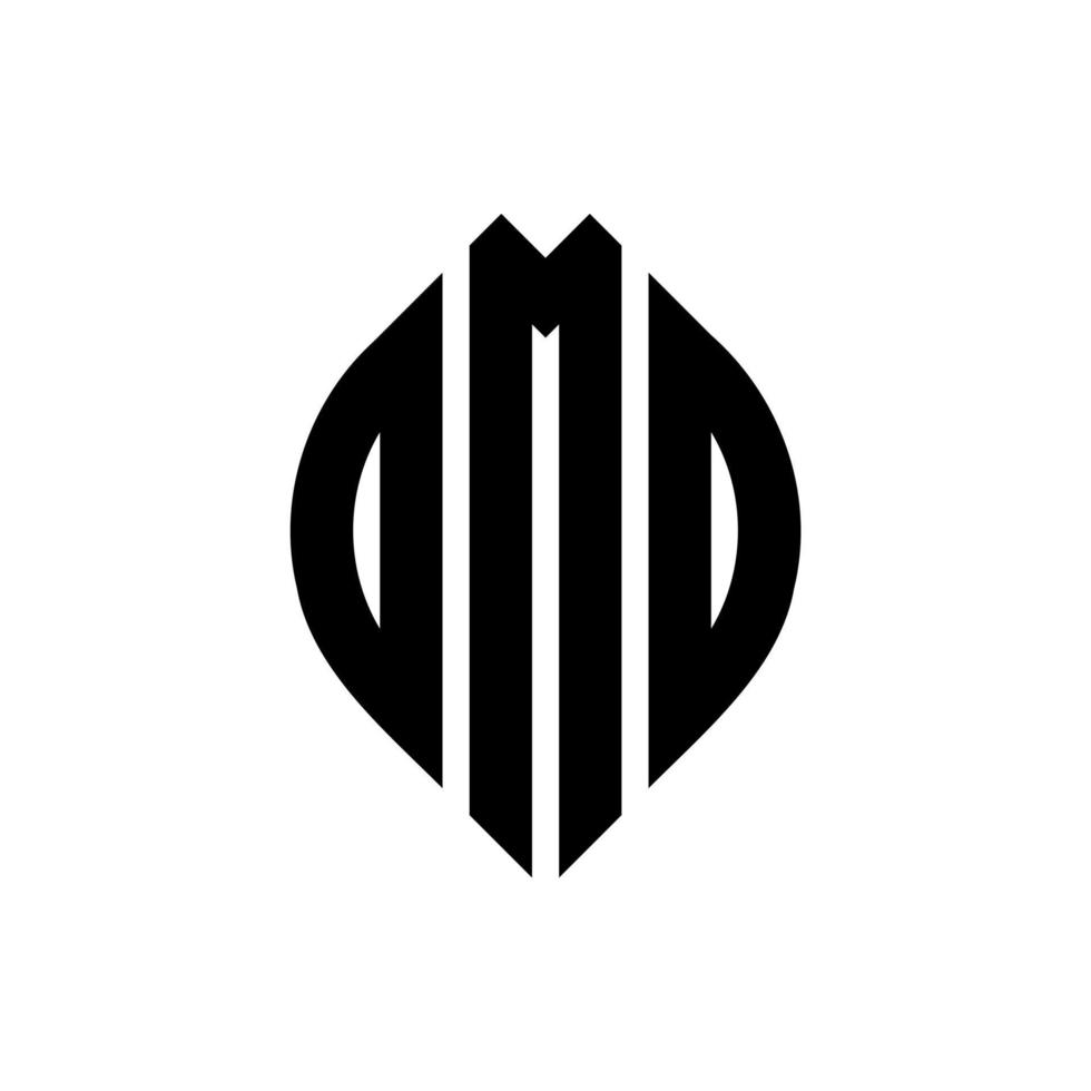 omd cirkel bokstavslogotyp design med cirkel och ellipsform. omd ellipsbokstäver med typografisk stil. de tre initialerna bildar en cirkellogotyp. omd cirkel emblem abstrakt monogram brev märke vektor. vektor