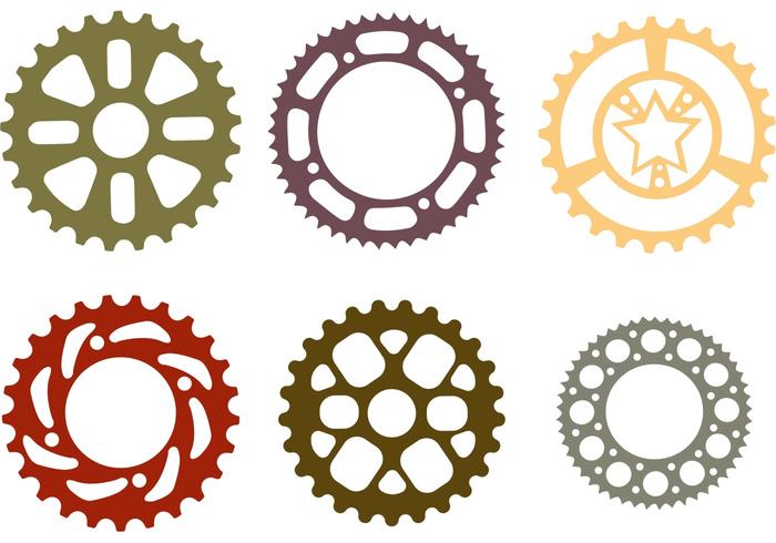 Bike Kettenrad Flat Vector Set