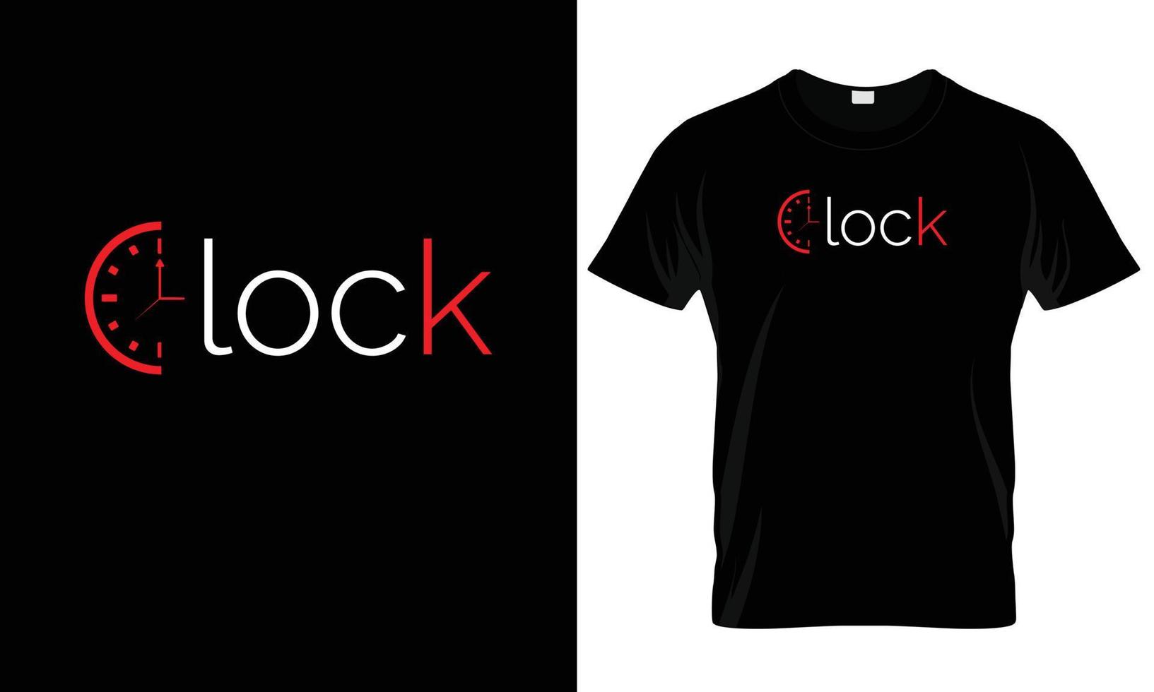 klocka t-shirt koncept vektor. vektor med text t-shirt design