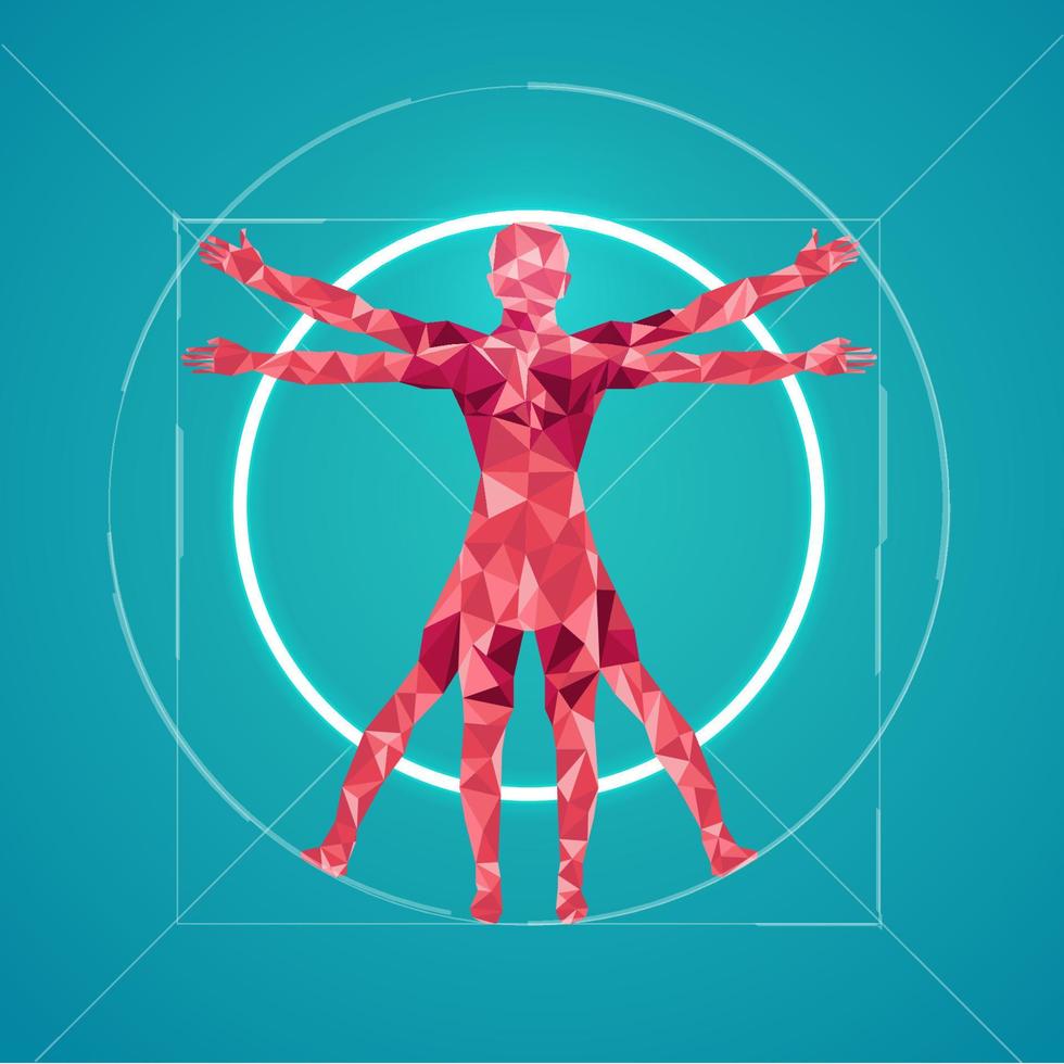 polygon vitruvian man vektor