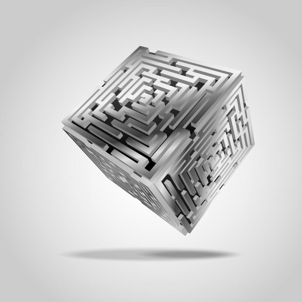 stål kubisk labyrint vektor