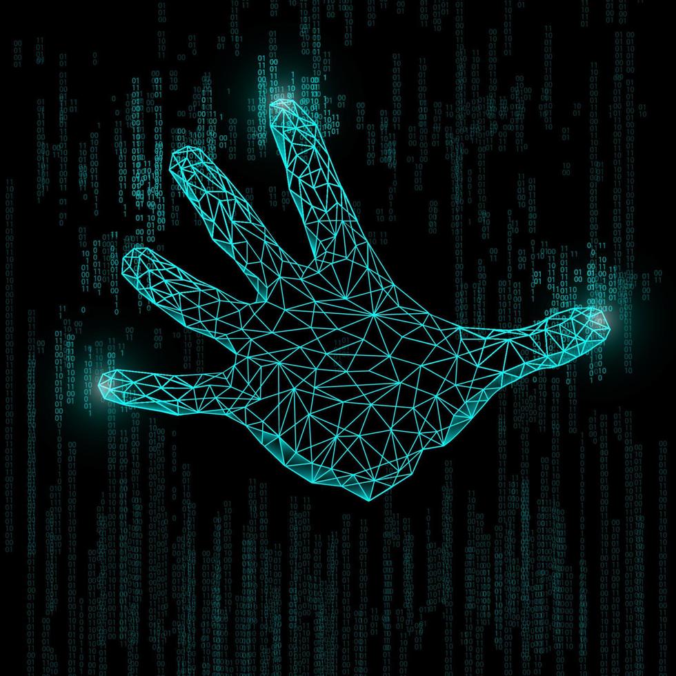 wireframe hand tech vektor