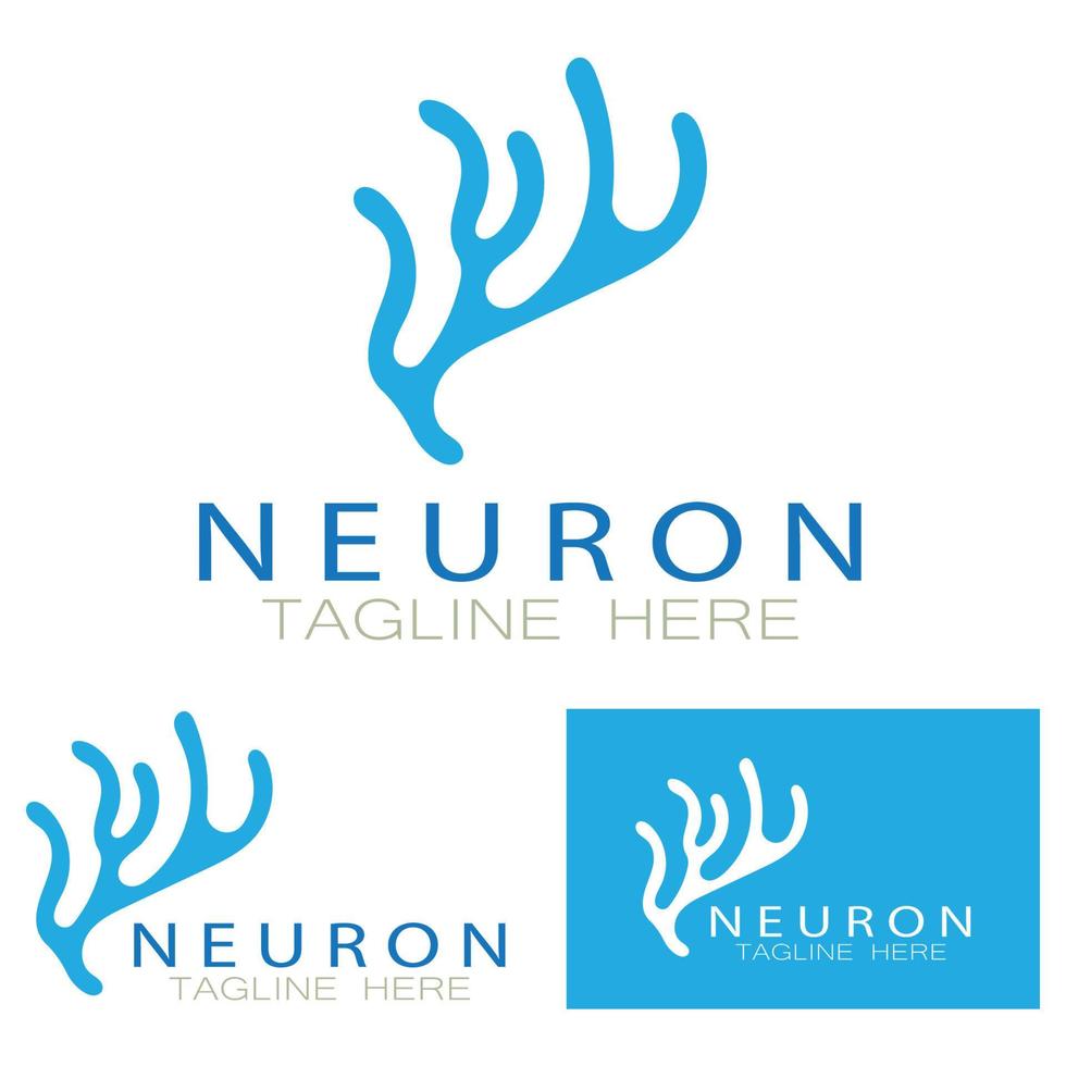 neuron logotyp eller nervcell logotyp design, molekyl logotyp illustration mall ikon med vektor koncept