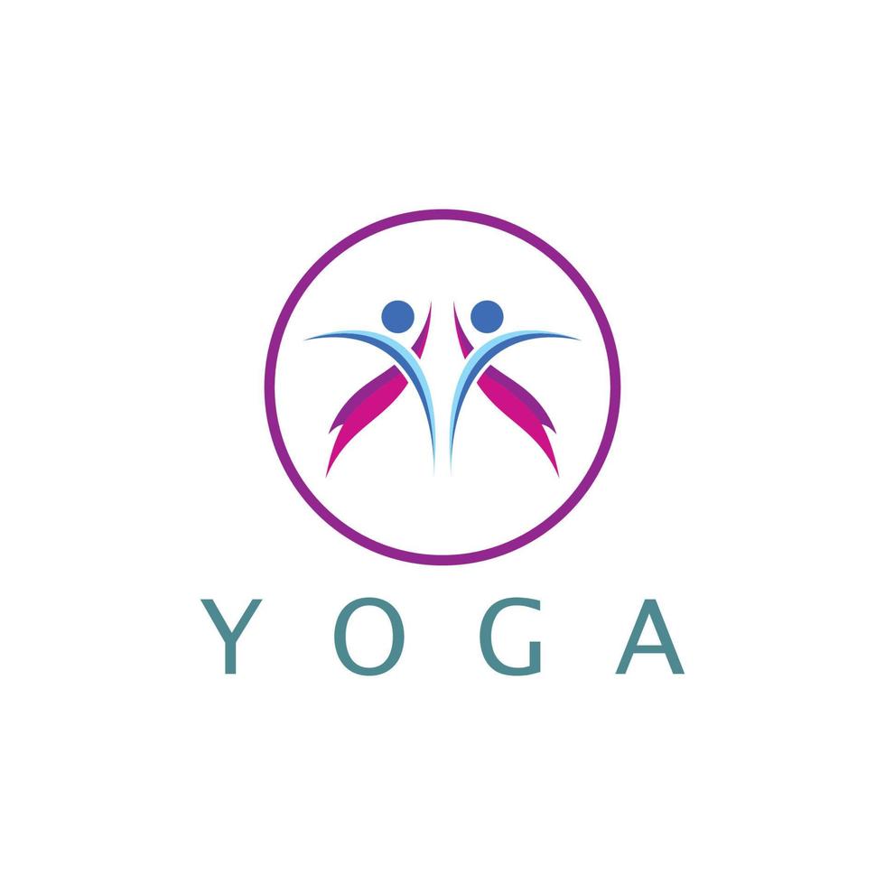 Logo-Design von Menschen, die Yoga-Symbol-Symbol-Illustrationsvektor machen vektor