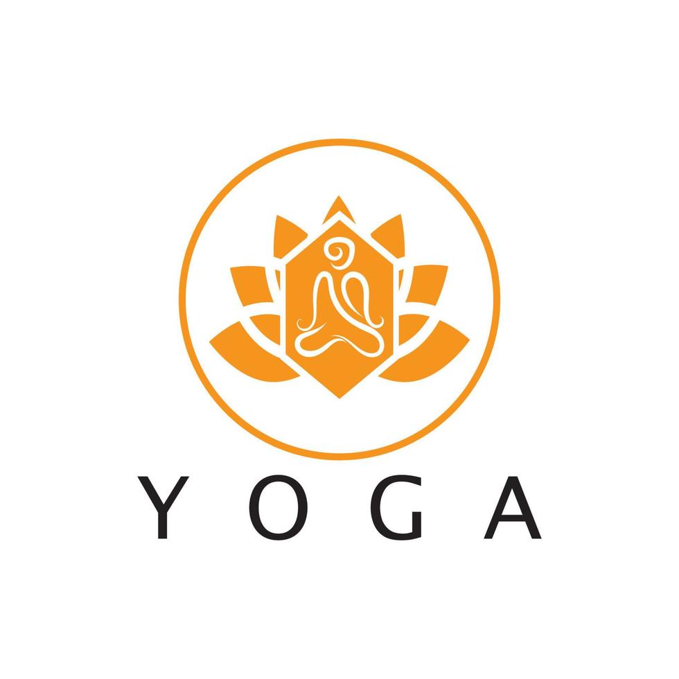 Logo-Design von Menschen, die Yoga-Symbol-Symbol-Illustrationsvektor machen vektor