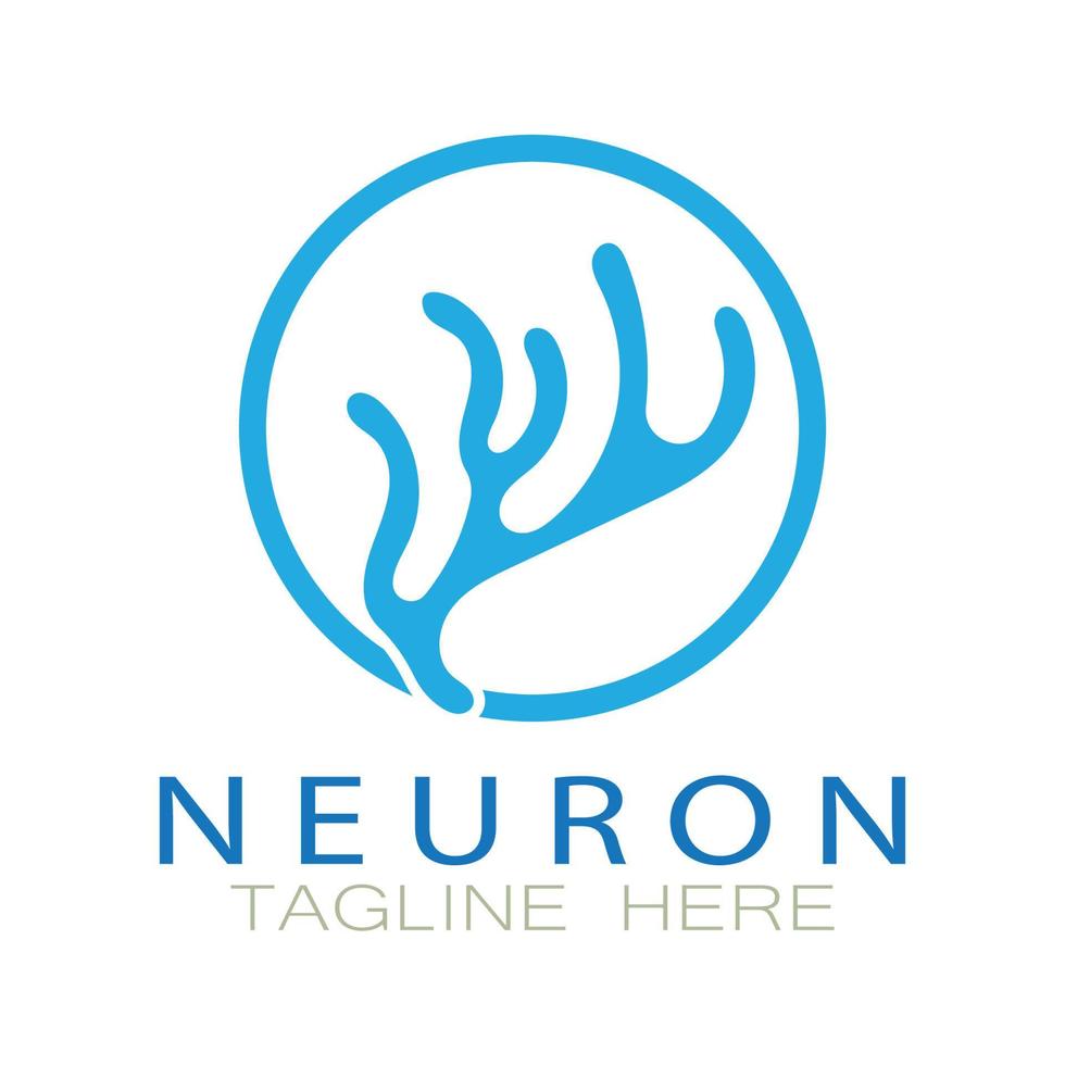 neuron logotyp eller nervcell logotyp design, molekyl logotyp illustration mall ikon med vektor koncept