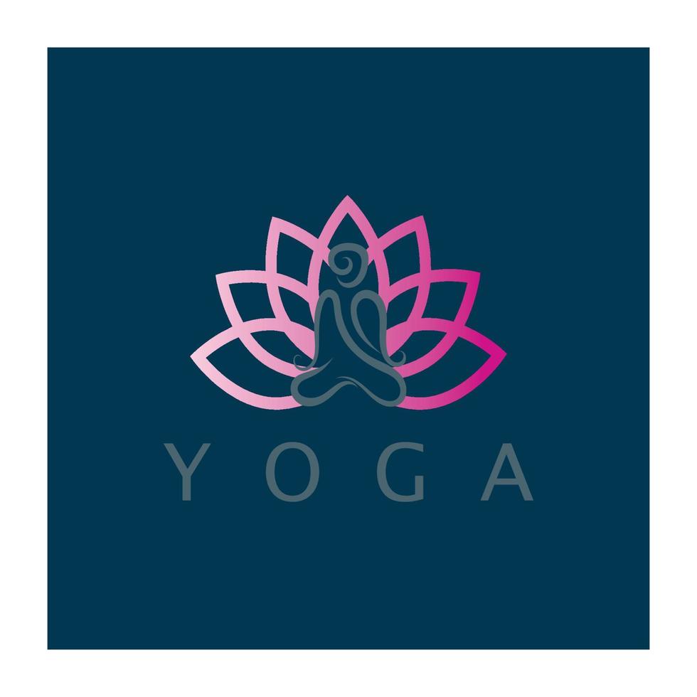 Logo-Design von Menschen, die Yoga-Symbol-Symbol-Illustrationsvektor machen vektor