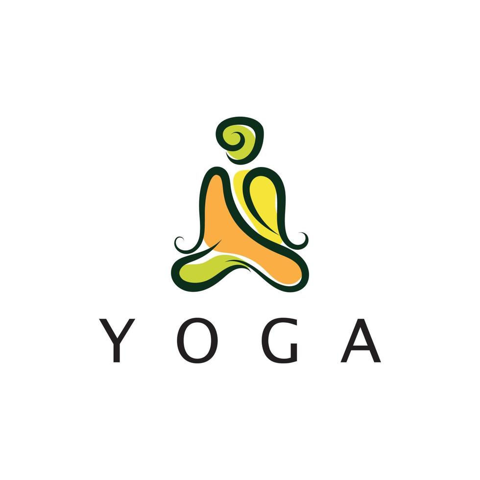 Logo-Design von Menschen, die Yoga-Symbol-Symbol-Illustrationsvektor machen vektor