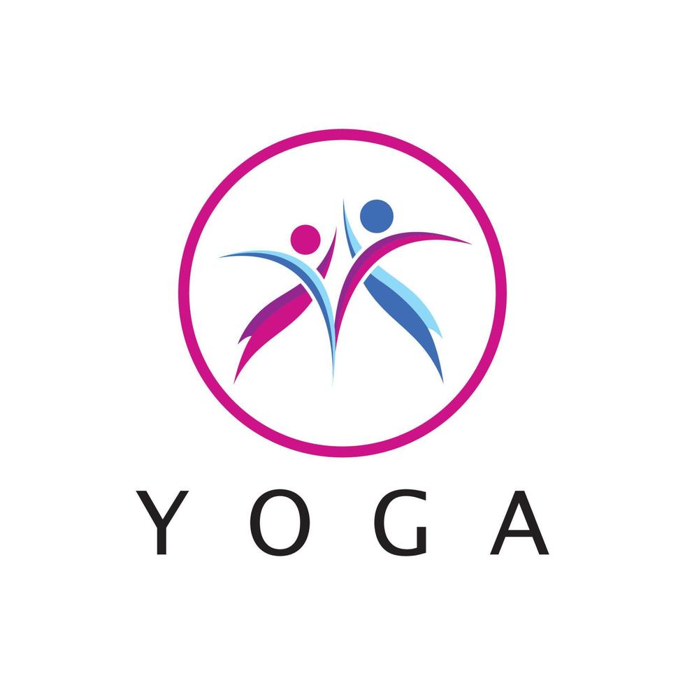 Logo-Design von Menschen, die Yoga-Symbol-Symbol-Illustrationsvektor machen vektor