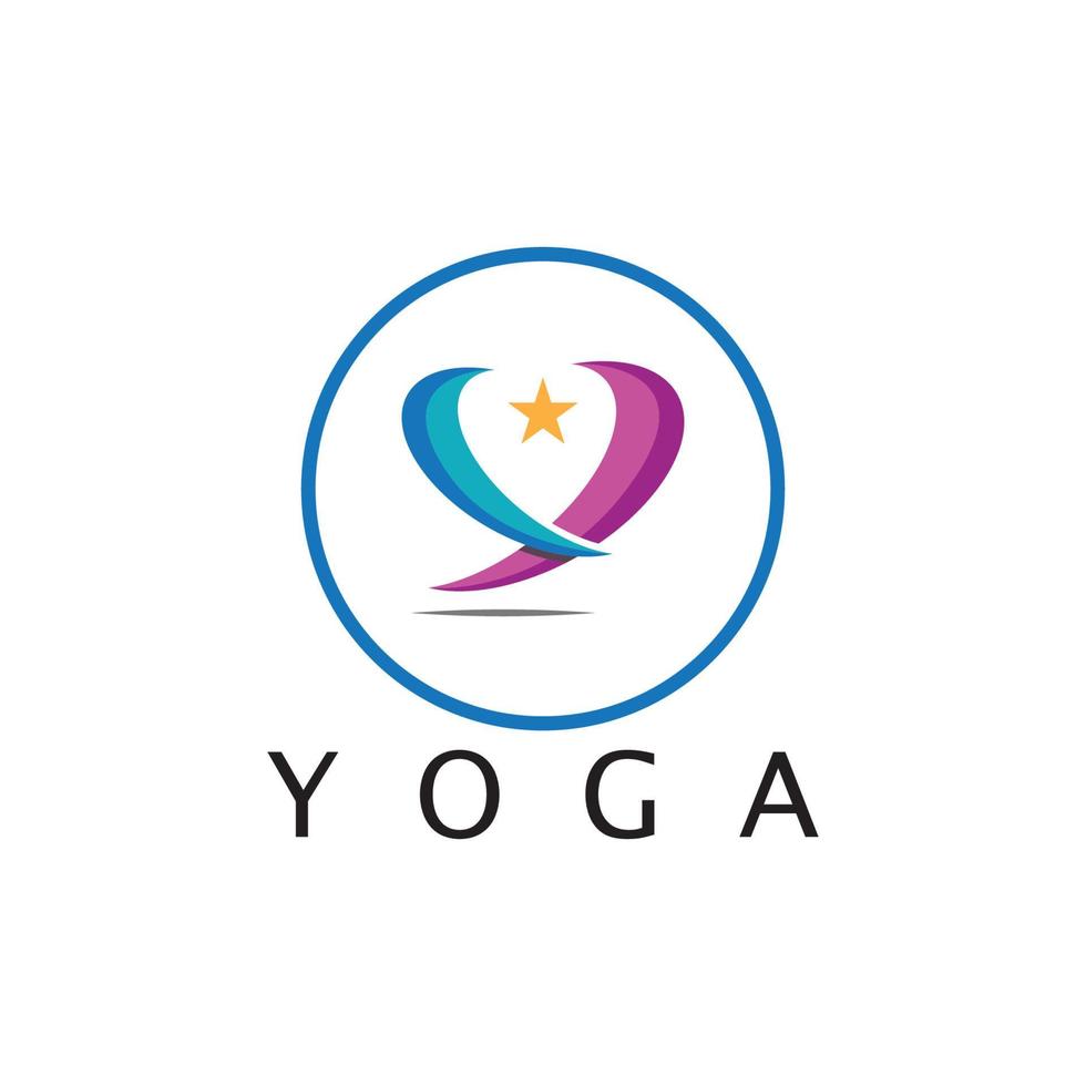 Logo-Design von Menschen, die Yoga-Symbol-Symbol-Illustrationsvektor machen vektor