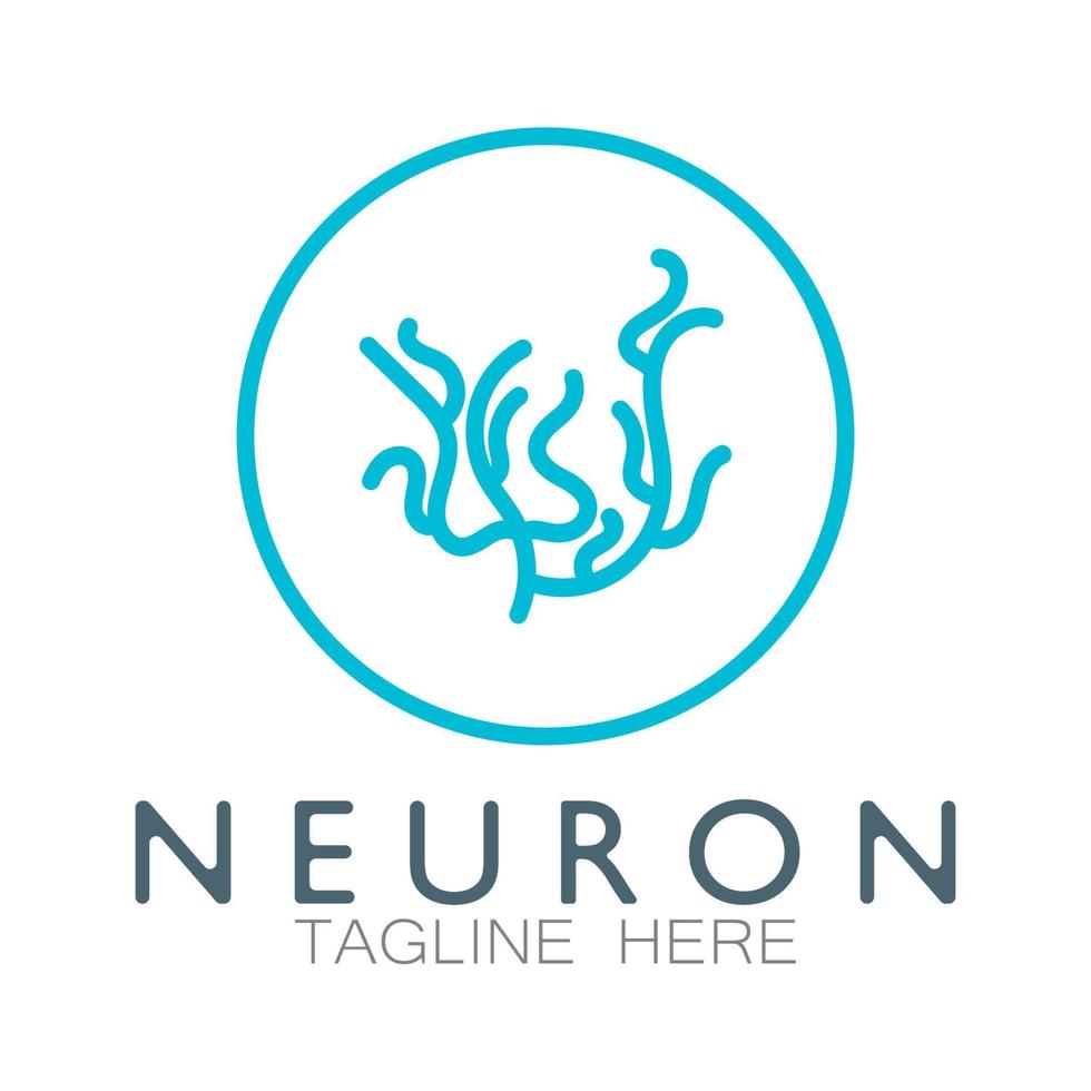 neuron logotyp eller nervcell logotyp design, molekyl logotyp illustration mall ikon med vektor koncept