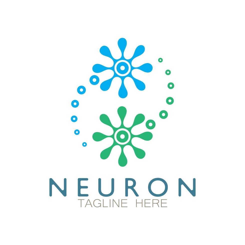 Neuron-Logo oder Nervenzellen-Logo-Design, Molekül-Logo-Illustrationsvorlagensymbol mit Vektorkonzept vektor