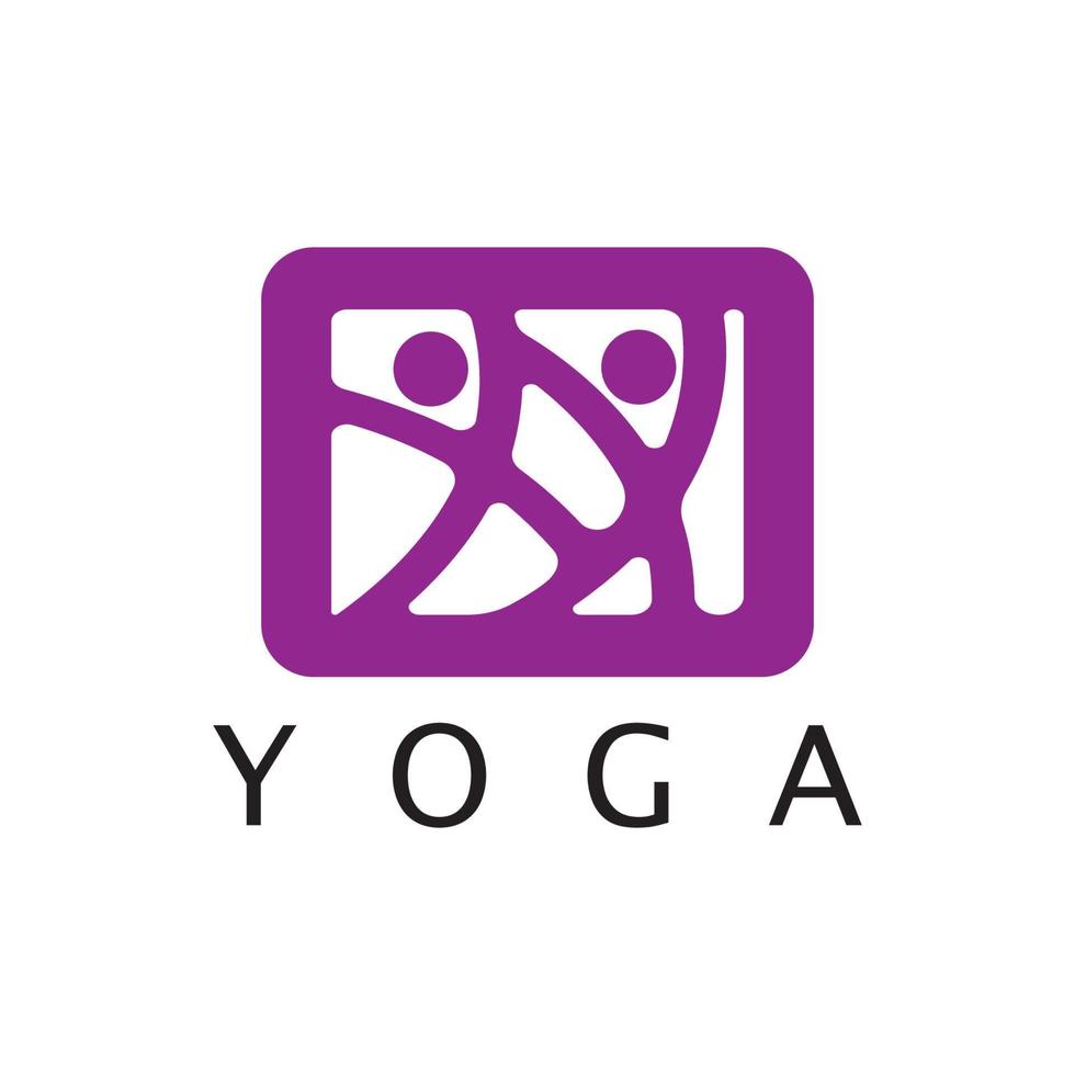 logotyp design av människor som gör yoga symbol ikon illustration vektor