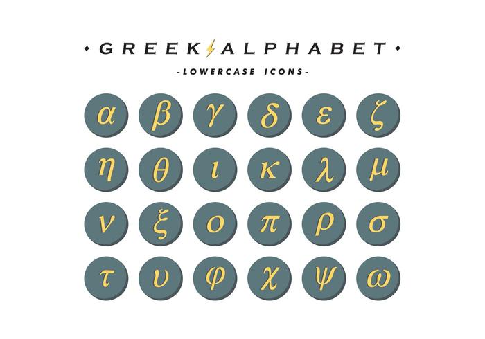 Grekiska Alfabet Ikoner Vector Gratis